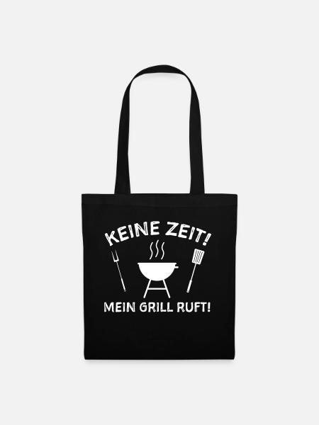 Grillen Sprüche Grillbesteck - Stoffbeutel - Schwarz