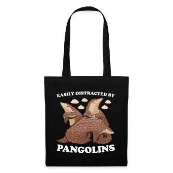 Facilement distrait par les pangolins Pangolin - Sac en tissu - noir - Devant