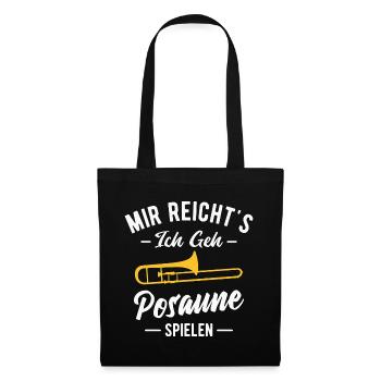 Posaunist Musiker Posaune Orchester Blasmusik - Stoffbeutel - Schwarz - Vorne