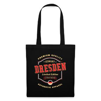 Dresden Deutschland Stadt Schrift Vintage Retro - Stoffbeutel - Schwarz - Vorne