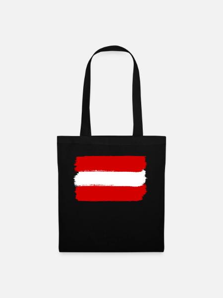 Österreich Flagge used look - Stoffbeutel - Schwarz
