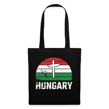 Hungary Hungary Retro Sun Christian Christ Hungarian - Tote Bag - black - Front