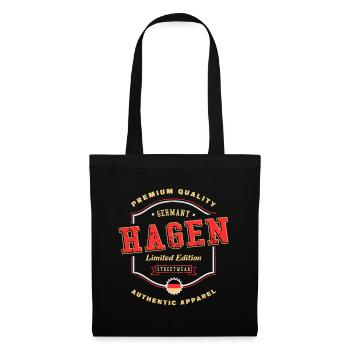 Hagen, Allemagne, Ville, Font, Vintage Rétro - Sac en tissu - noir - Devant