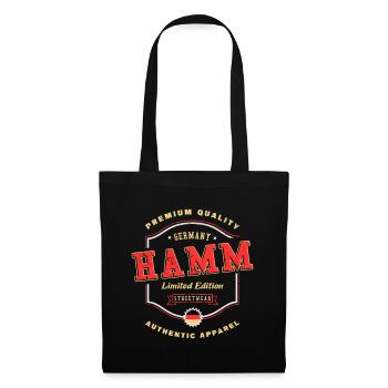 Hamm Deutschland Stadt Schrift Vintage Retro - Stoffbeutel - Schwarz - Vorne