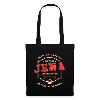 Jena Deutschland Stadt Schrift Vintage Retro - Stoffbeutel - Schwarz - Vorne