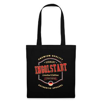 Ingolstadt Deutschland Stadt Schrift Vintage Retro - Stoffbeutel - Schwarz - Vorne
