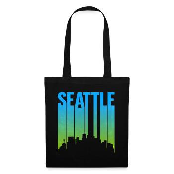 Seattle Neon Skyline Art Print - Tote Bag - black - Front