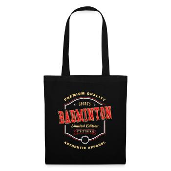 Badminton Federball Sport Vintage Retro - Stoffbeutel - Schwarz - Vorne