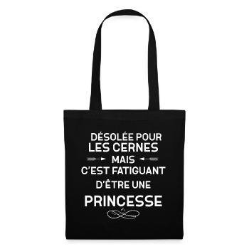 Princesse Fatigué Ma Vie De Luxe M'épuise Humour - Sac en tissu - noir - Devant