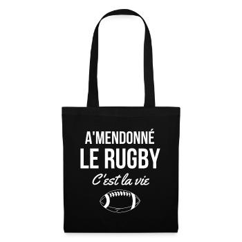 rugby, rugby sport, jouer au rugby - Sac en tissu - noir - Devant