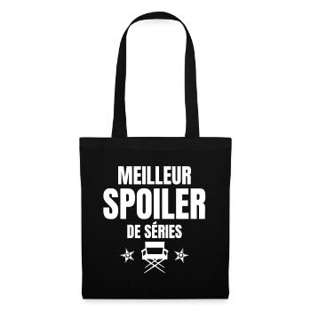 spoiler, fan de cinéma, fan de séries - Sac en tissu - noir - Devant