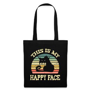 Chat grincheux - Sac en tissu - noir - Devant