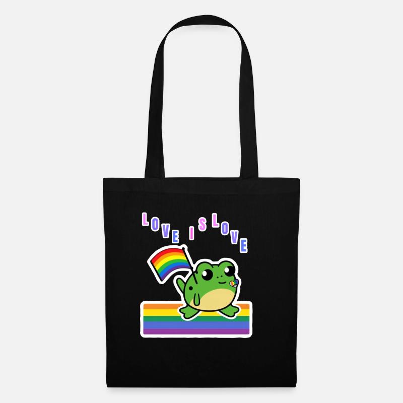 Rainbow Frog - Liebe ist Liebe - Stoffbeutel - Schwarz