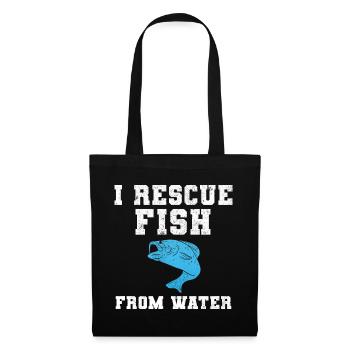 Je sauve des poissons de l’eau Fischer - Sac en tissu - noir - Devant