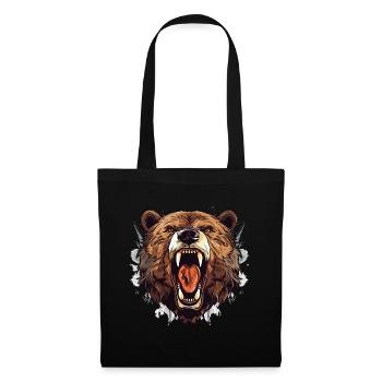 Bear Grizzly Bear Roars Bear Head Nature Wilderness Forest - Tote Bag - black - Front