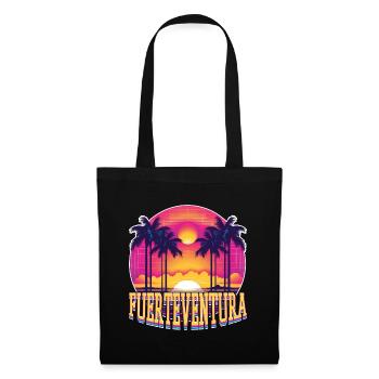 Fuerteventura Sommer Sonne Strand Meer Palmen - Stoffbeutel - Schwarz - Vorne