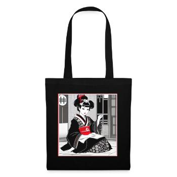Mignon Geisha Style traditionnel japonais - Sac en tissu - noir - Devant