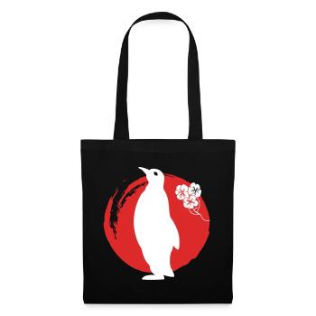 Silhouette de pingouin japonais - Sac en tissu - noir - Devant