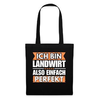 Einfach ein Perfekter Landwirt - Stoffbeutel - Schwarz - Vorne