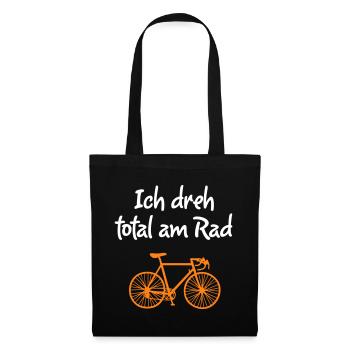 Rad Fahrrad drehen ausrasten crazy psycho Fan - Stoffbeutel - Schwarz - Vorne