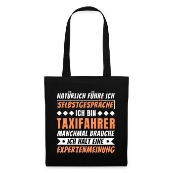 Ich führe Selbstgespräche - Taxifahrer Edition - Stoffbeutel - Schwarz - Vorne