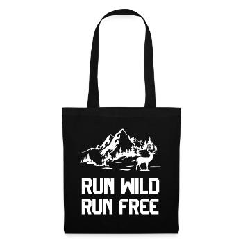 Trailrunning - Lauf wild, lauf frei - Stoffbeutel - Schwarz - Vorne