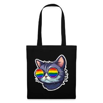 LGBTQ Katze - Stoffbeutel - Schwarz - Vorne