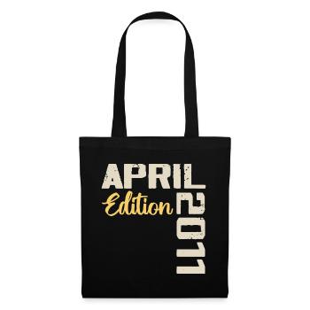 13 Year Anniversary April 2011 Birthday Gift - Tote Bag - black - Front