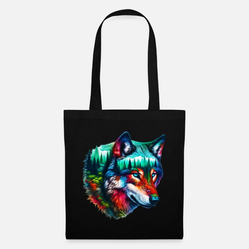 Loup - Sac en tissu - noir