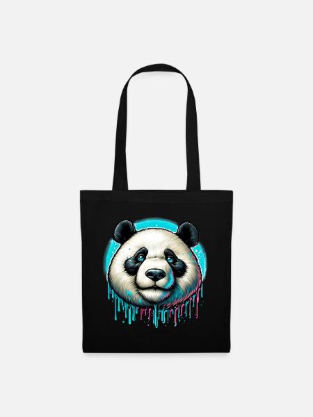 Panda - Stoffbeutel - Schwarz