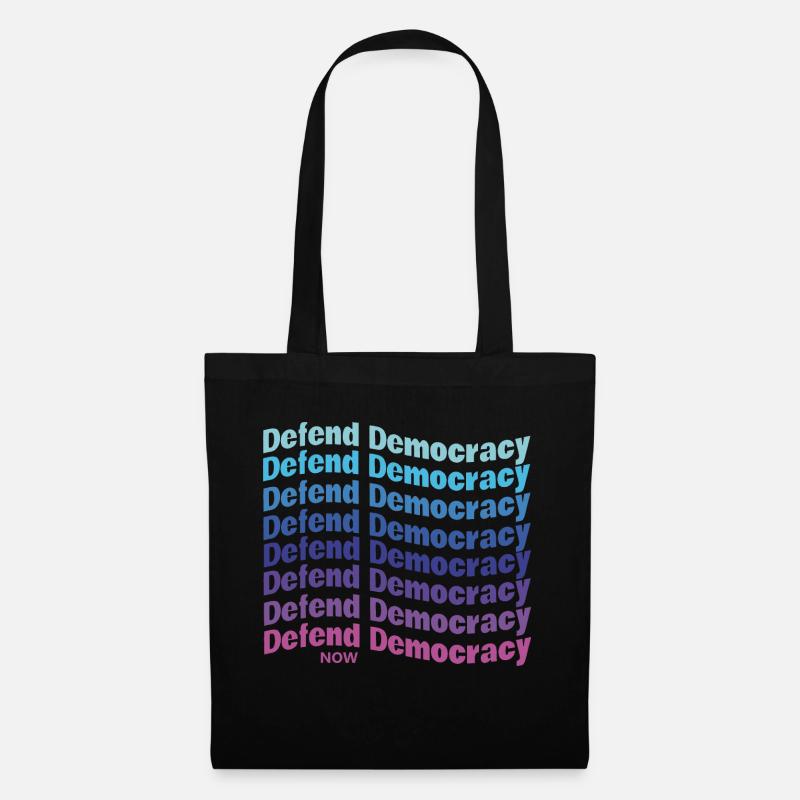 Defend Democracy Gradient - Tote Bag - black