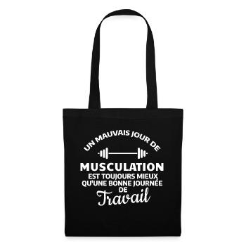 Citation Motivation Musculation - Sac en tissu - noir - Devant
