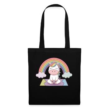 licorne de yoga - Sac en tissu - noir - Devant