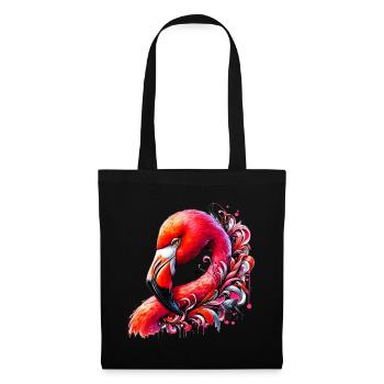Flamingo - Stoffbeutel - Schwarz - Vorne