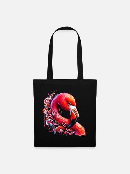 Flamingo - Stoffbeutel - Schwarz