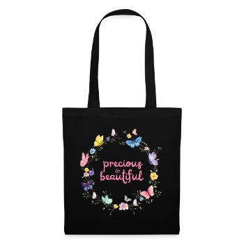 precious & beautiful - Stoffbeutel - Schwarz - Vorne