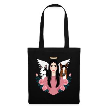 Maîtresse, chien et cheval - Sac en tissu - noir - Devant