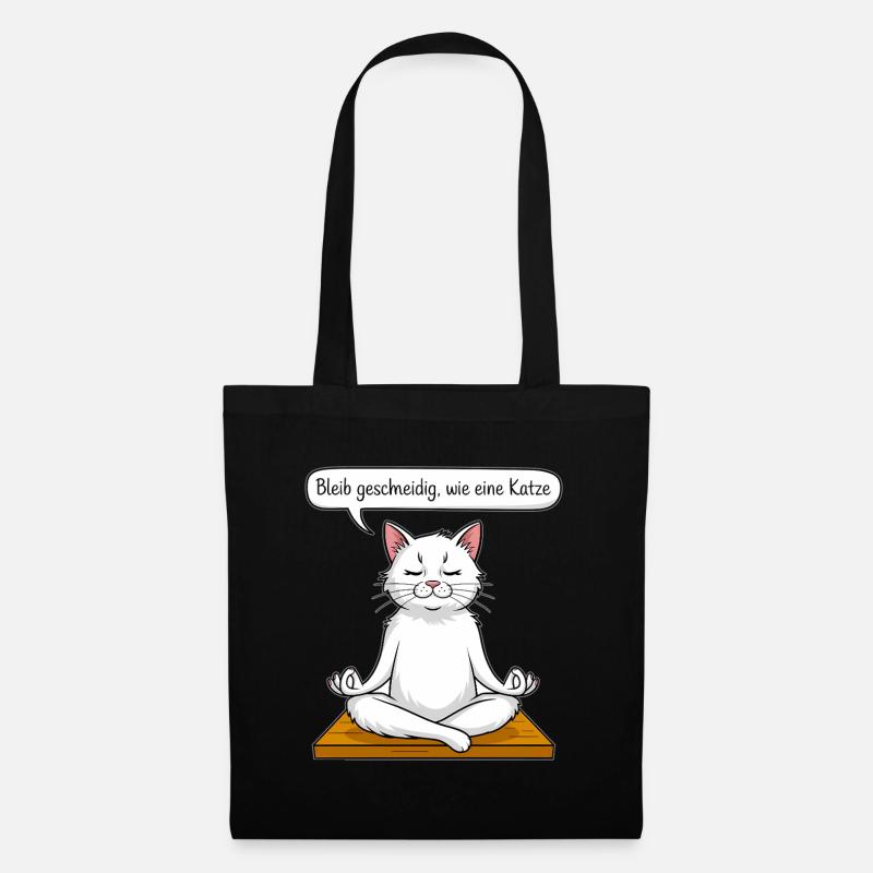 Katzen-Meditation - Stoffbeutel - Schwarz