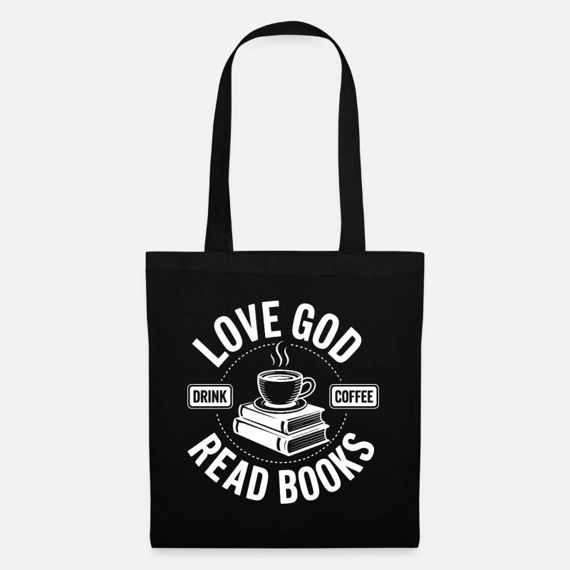Liebe Gott, Dringe Kaffee, Lese Bücher! Christlich - Stoffbeutel - Schwarz