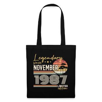 Millésime Novembre 1987 RétroNovembre 1987  - Sac en tissu - noir - Devant
