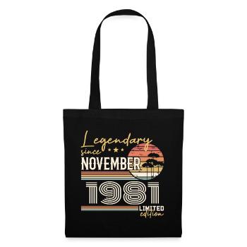 Millésime Novembre 1981 RétroNovembre 1981  - Sac en tissu - noir - Devant