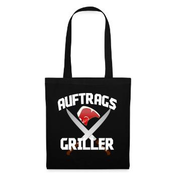 AUFTRAGSGRILLER Grillen BBQ Barbeque Grill Spruch - Stoffbeutel - Schwarz - Vorne