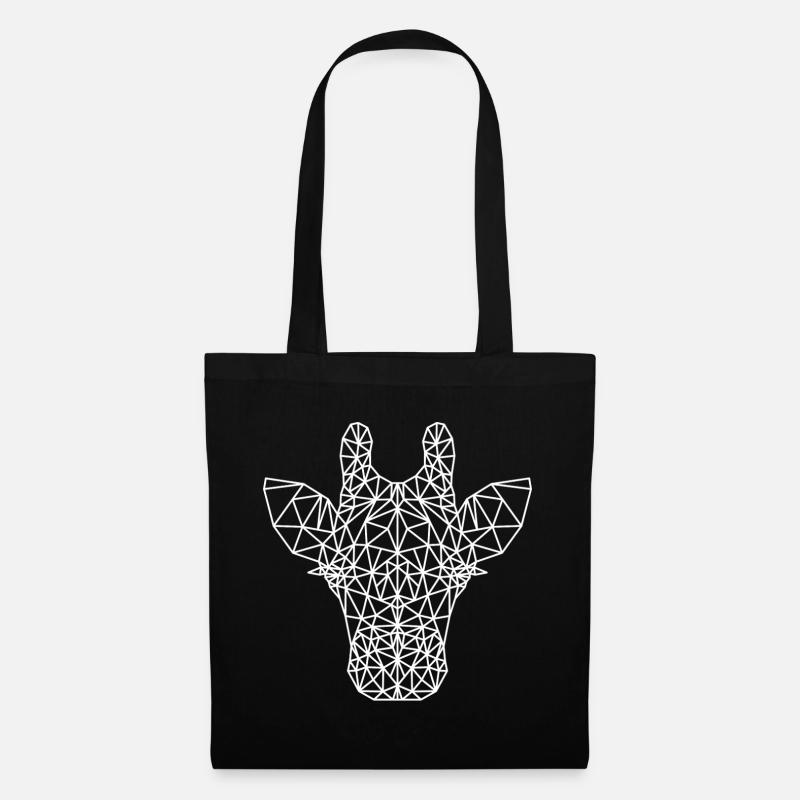 Geometric giraffe head line network - Tote Bag - black