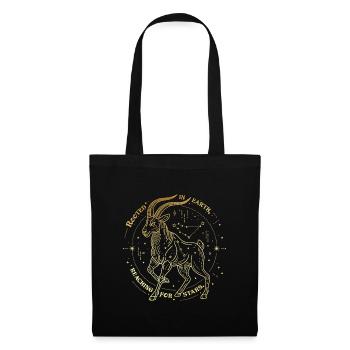 Capricorn Zodiac Gift – Earth & Stars Design - Tote Bag - black - Front