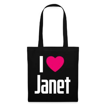 J’aime Janet Pink Heart J’aime Janet - Sac en tissu - noir - Devant