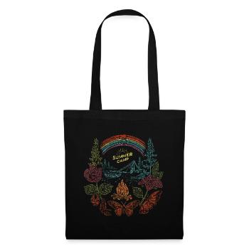 Camp d’été - Design rétro coloré de la nature - Sac en tissu - noir - Devant