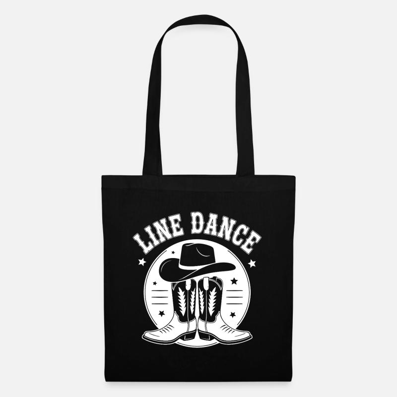 Line Dance Cowboy - Stoffbeutel - Schwarz