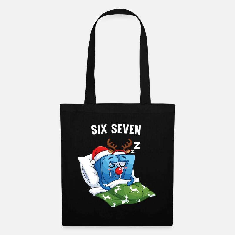 67 Six Seven Meme Weihnachten Pyjama - Stoffbeutel - Schwarz