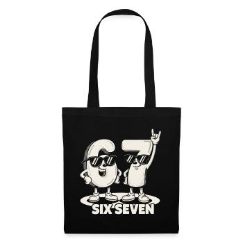 67 Six Seven meme 6 7 - Cadeau de la musique rock rétro - Sac en tissu - noir - Devant