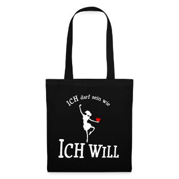 Ich darf sein wie ich will - Stoffbeutel - Schwarz - Vorne